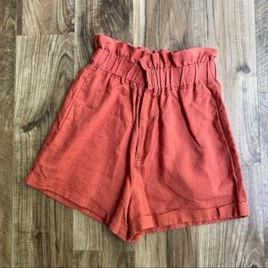 Rust Paperbag High waisted shorts| Size 6